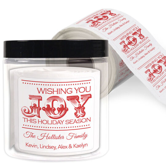 Wishing You Joy Square Gift Stickers